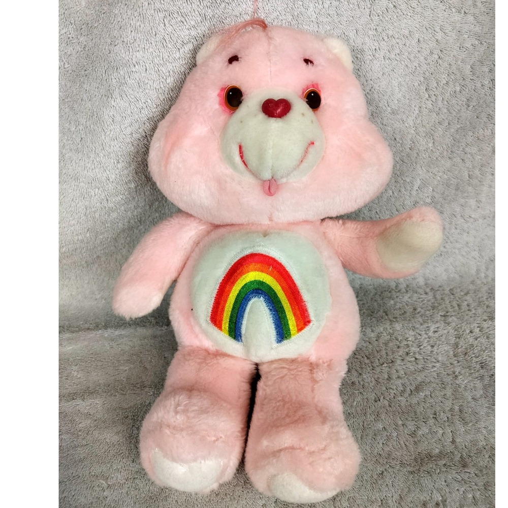 Vintage 1983 Cheer Care Bear Plush Toy Pink Rainbow 13 Inch 80s‎ Nostalgia